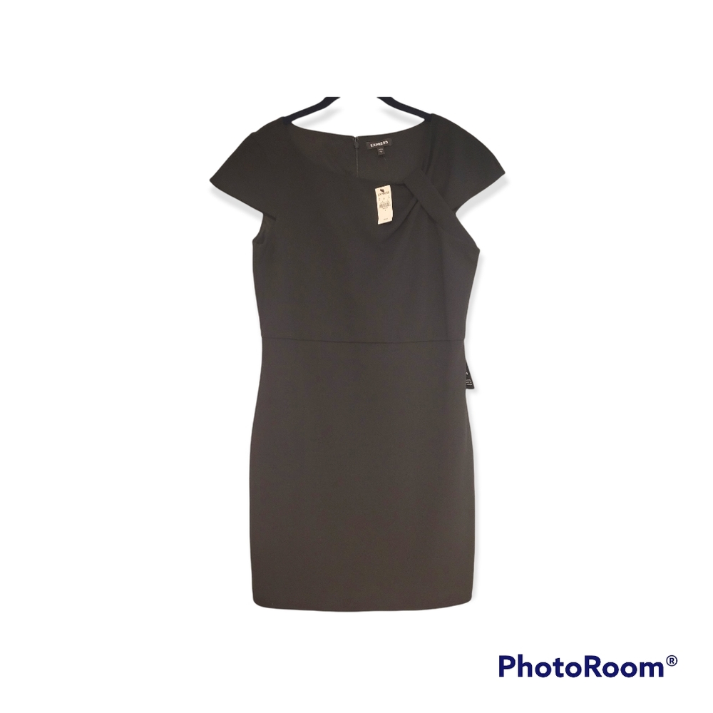 Express Women's black capsleeve fitted dress Large black NWT